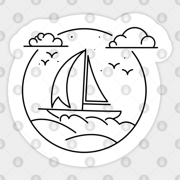 Sail boat Sticker by lime line